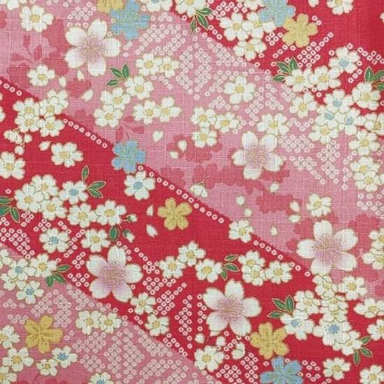 Kyosuke Japan-made cotton pouch cosmetics makeup approximately 19cm12.5cm sakura cosmetic travel small items flat kanoko pink Japanese pattern