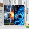 Креативный чехол для телефона с принтом «Молния Футбол» для Samsung Galaxy A56 A14 A55 A16 A54 A36 A53 A52 A51 A50 5G, матовый мягкий чехол