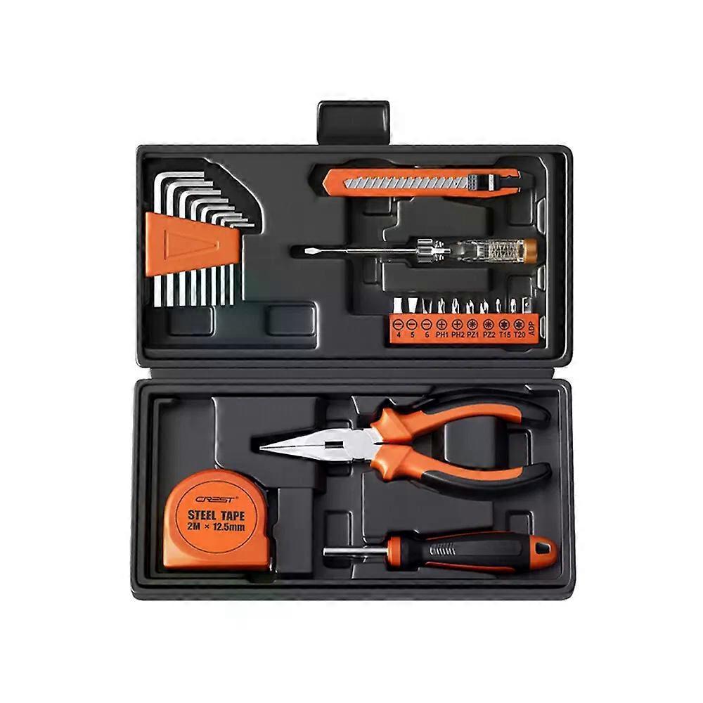 23 PCS General Hand Tool Kit with Plastic Toolbox Automotive Wrench Set