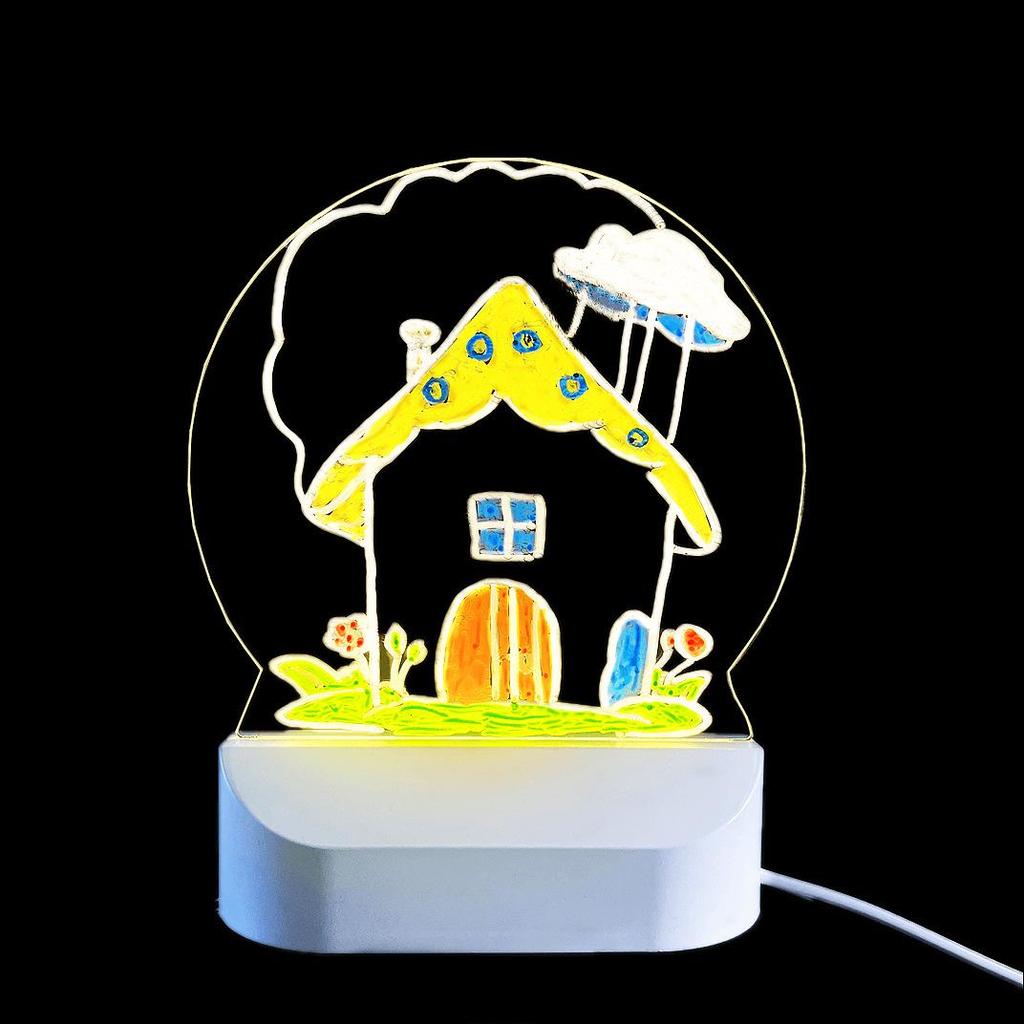 Erasable LED Luminous Graffiti Board for Kids - DIY Hand-Painted Transparent Drawing Light
