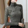 Long Sleeve Crocheted Simple Lace Shirt Women Fashion Turtleneck Woman Blouse Ladies Elegant Female Slim Fit Tops 30272