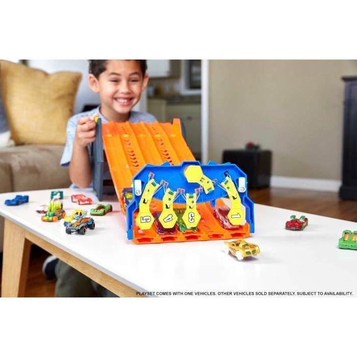 Jouet - hot wheels - action piste coffret transportable - 5 voies - inclus 1 véhicule
