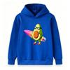 Kids Boys Girls Hoodie, Cool Avocado Surfer Cartoon Print Pullover Hooded Sweatshirt, Casual Long Sleeve Top for Beach Holiday Daily Wear 3-12 Years