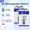 USB Charging 9 Volt Li-ion Rechargeable Battery 6F22 9V Li-ion Lithium Battery for RC Helicopter Model Microphone Toy Smoke Alarm Battery