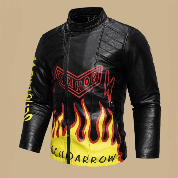 Мужская куртка из искусственной кожи для осени и зимы, европейская и американская мужская косая планка, лацканы, кожаная куртка для мотоциклистов