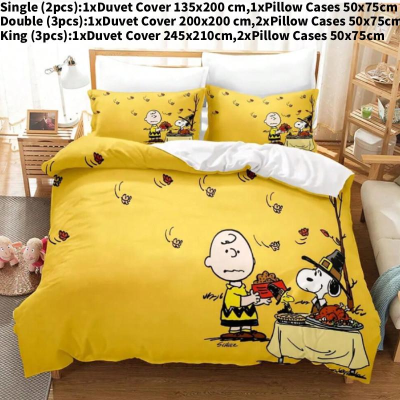 Cartoon Print Digital Duvet Cover Pillowcase Set Bedroom Gift Bedding