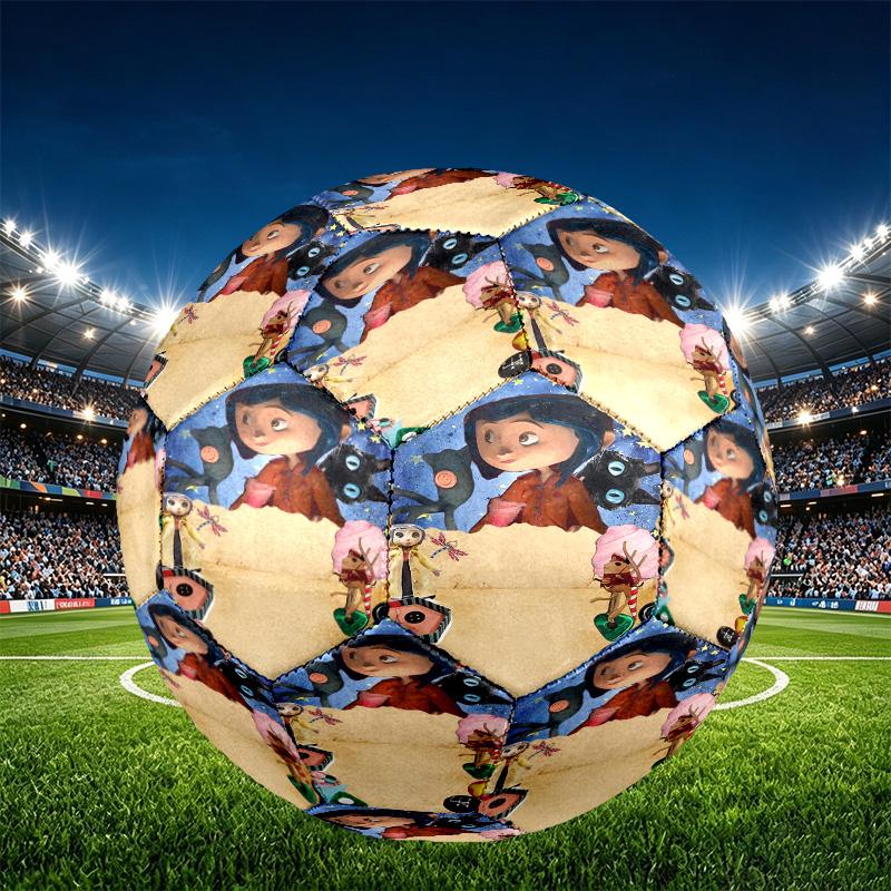 Coraline Print Size 5 Soccer Ball, PU Wear Resistant Football for Match Training and Daily Practice, Birthday Gift for Soccer Fans