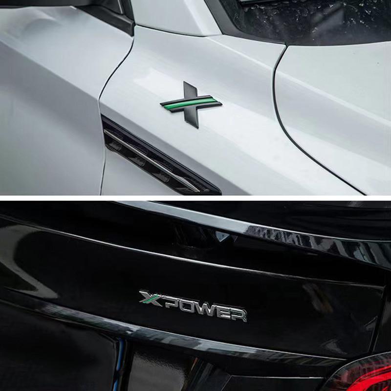 Car 3D Metal X XPOWER Logo Trunk Body Badge Emblem Decals Sticker For M-G 3 7 5 6 EZS TF ZR ZS HS GS GT Hector RX5 RX8