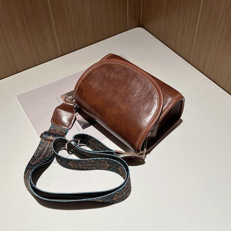 Trendy Vintage Small Square Bag For Women Casual Chic Soft Pu Leather Everyday Use