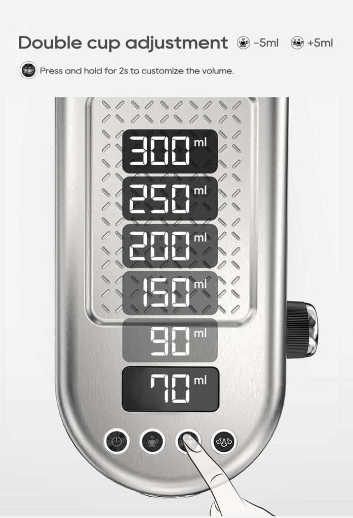 HiBREW 20 бар Полуавтоматическая эспрессо-кофемашина с регулировкой температуры Холодная/Горячая Супертонкая кофеварка Капучино H10B