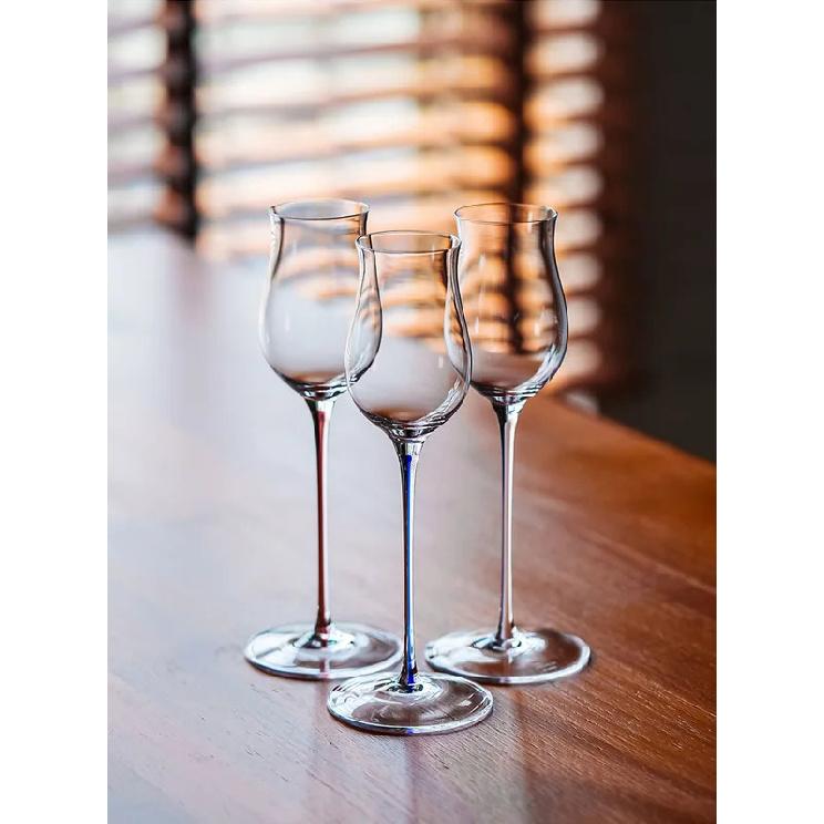 Handmade Crystal Flared Wine Glass Red Rod Sweet Whiskey Tasting Glass for Enhanced Aroma And Flavor Experience