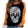 Halloween Printed Long Sleeved Hoodie Autumn Winter Women's Hoodie Casual Round Neck Top Pullovers & Long Sleeves Women’s