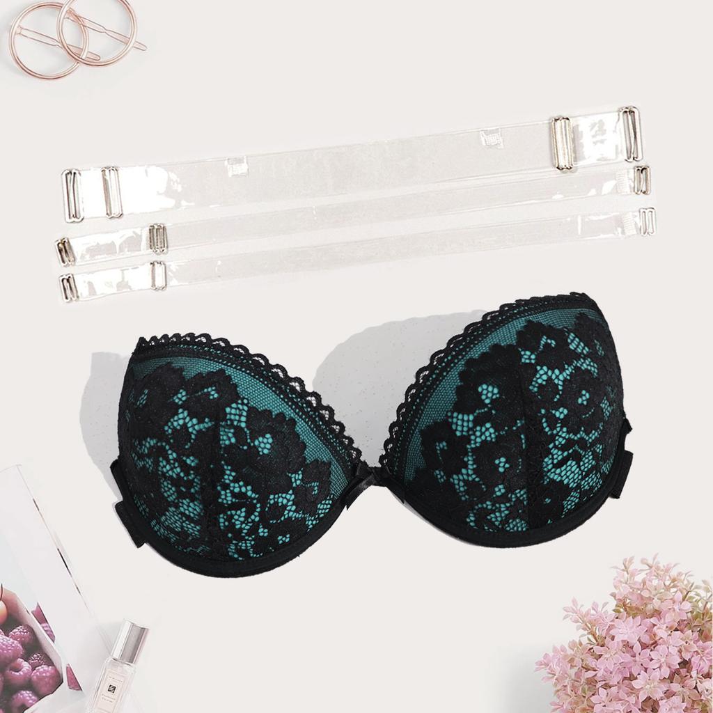 Невидимый бюстгальтер, сексуальное кружевное прозрачное женское белье на косточках с эффектом пуш-ап, подходит для вечернего платья 75B-85Bc для маленькой чашки