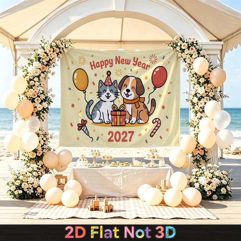 Party Backdrop New Year Flat Birthdays Weddings Showers Event Photo Background Front Door Decor