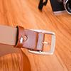 Модный женский тонкий поясной ремень, женский коричневый кожаный ремень с пряжкой на талии, подарок