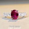 Nine Beauty Ruby & Sterling Silver S925 Ring for Women with High-Carbon Zircon & Diamond Douyin-Inspired Design