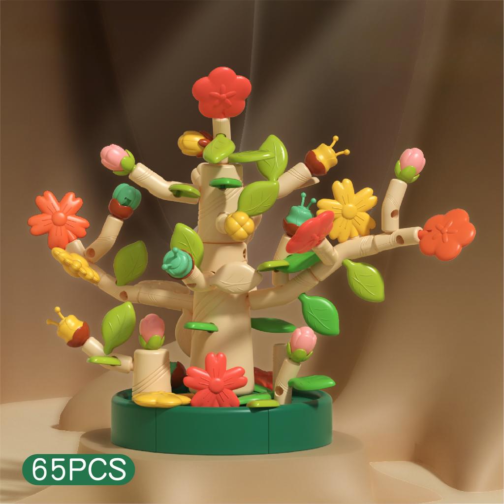 Children's Building Block Flower Bed Assembly Toys, Girls' Educational and Versatile Garden Building Block Flower Arrangement Toys Storage Box