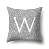 Полиэстеровая наволочка Домашнее украшение Серая наволочка с дном Чехол для подушки с 26 английскими буквами