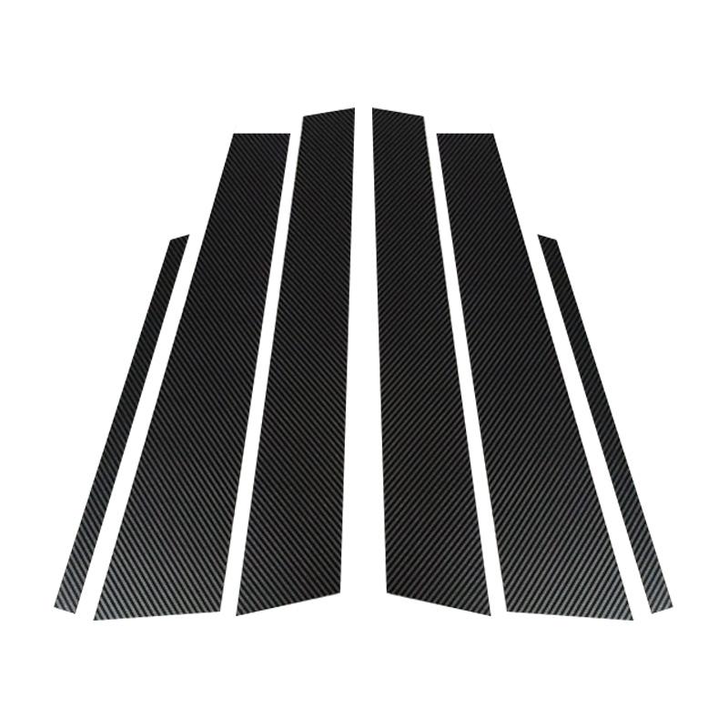6Pcs for Chrysler 300 2011 2012-2017 2018 2019 2020 2021 Carbon Fiber Look Car Pillar Posts Door Window Stickers Trims Cover
