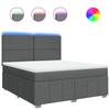 Box Spring Bed with Mattress Dark Grey 180 x 200 cm Fabric
