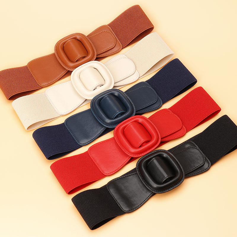 Women'S Elastic Waist Seal, Simple And High-End Decorative Down Jacket, Coat, Waist Bag Buckle Belt