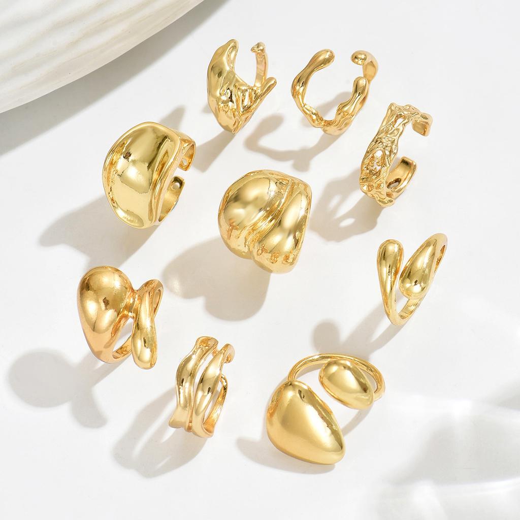 Accessories, Personalized Geometric Metal Wind 18k Electroplating Ring Set Versatile Premium Ladies Ring