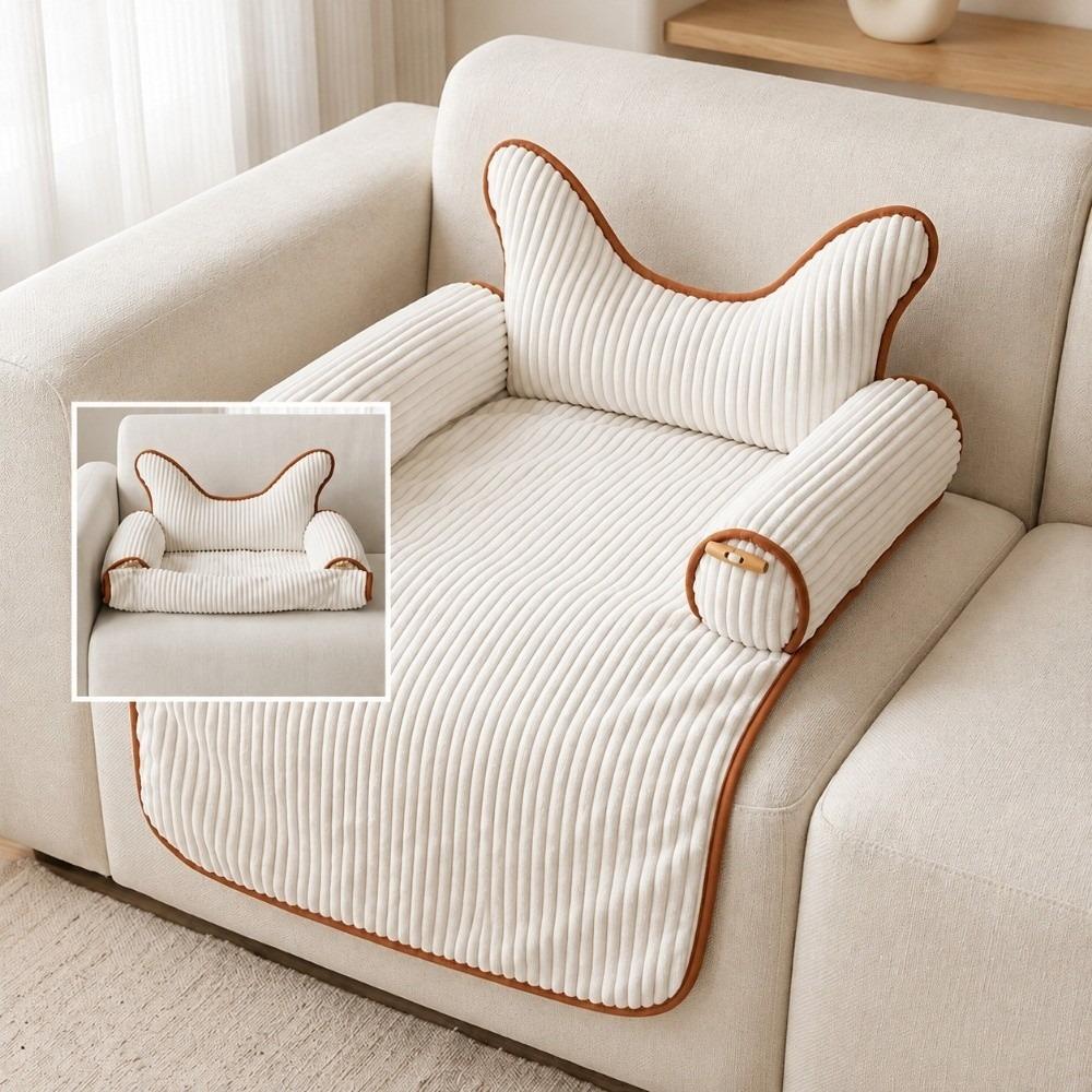 Non-Slip Winter Warm Cat Nest With Pillow Cozy Cat Bed Washable Dog Sofa Cushion Living Room
