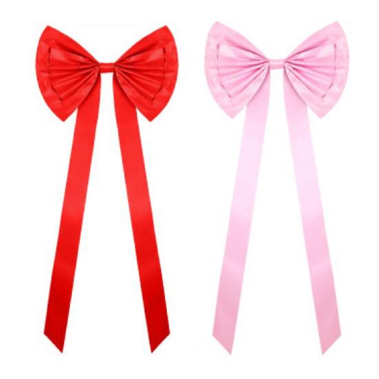 Extra Large Christmas Tree Topper Bows 70.9" X 24" Giant Bow Ribbon Tie for Tree Wreath Wedding Engagement Bachelorette Party Room Backdrop Wall Decor