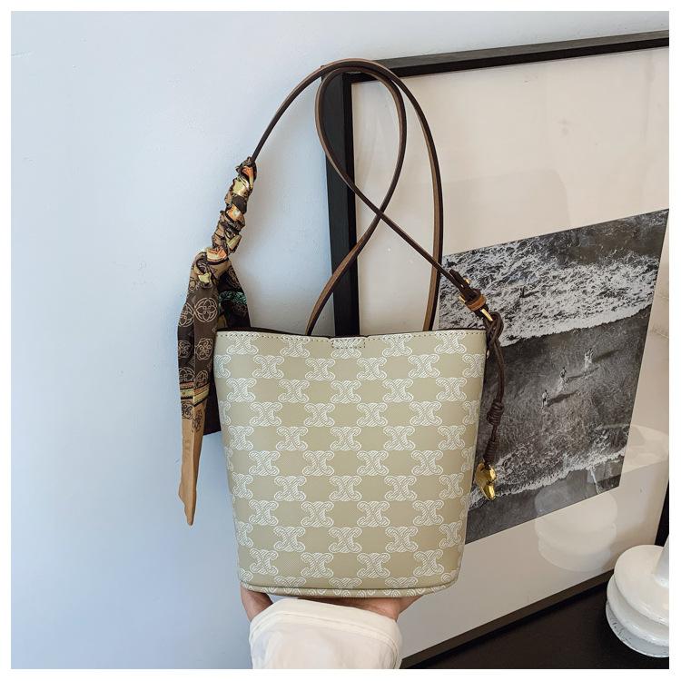 Светлая роскошь ретро старая сумка-ведро с цветочным принтом большая вместимость высококачественная женская сумка модная светлая роскошь женская на плечо сумка-мессенджер