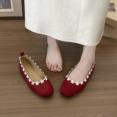 2025 весна новые туфли-балетки с квадратным носком и неглубоким вырезом, новая китайская мягкая подошва, одинарные туфли-лоферы, туфли Мэри Джейн, ленивые туфли