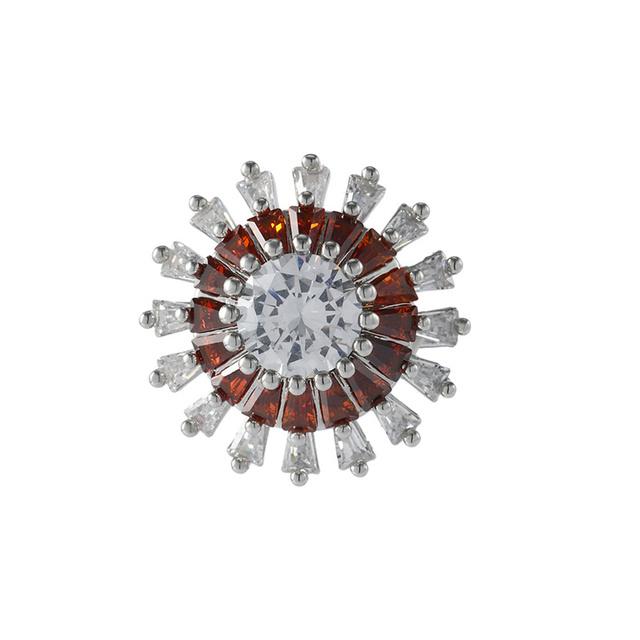 Crystal Snowflake High -End Fashion Metal Brooch Brooch Female Color Sun Flower Anti -Glare Brooch Accessories