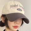 Women's Retro Color-Block Korean Baseball Cap: Face-Slimming, Wide-Brim, Versatile Duckbill Hat for Large Head Circumference