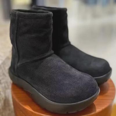 Женские зимние ботинки 2023 года с подкладкой из овечьей шерсти — бархатные, толстые, теплые, хлопковые ботинки с толстой подошвой