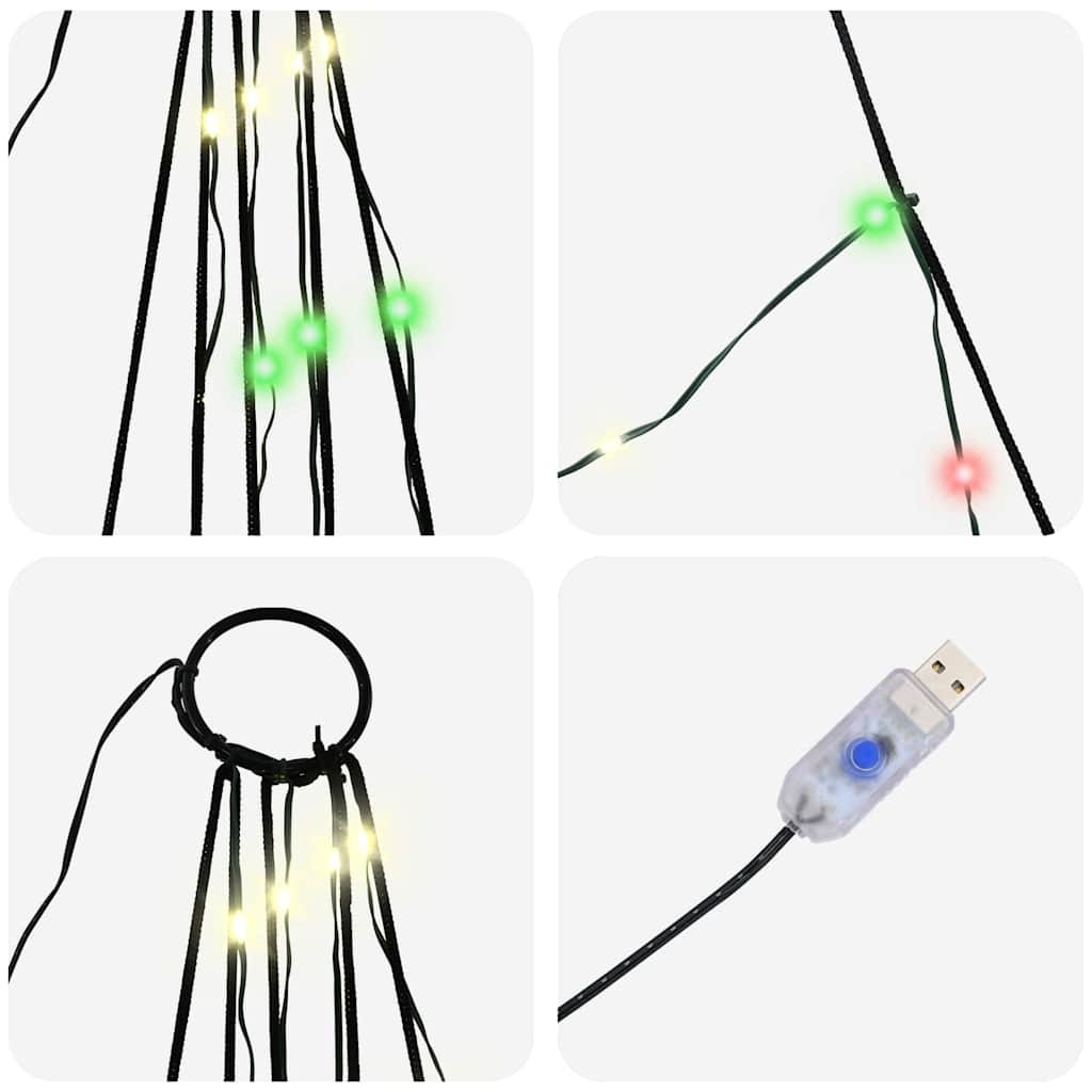 LED Christmas Tree with Ground Spikes Multicolored 306 cm Metal