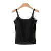 Women's Summer Lace Cotton Camisole with Chest Pads - Thin, Sexy, Versatile Top