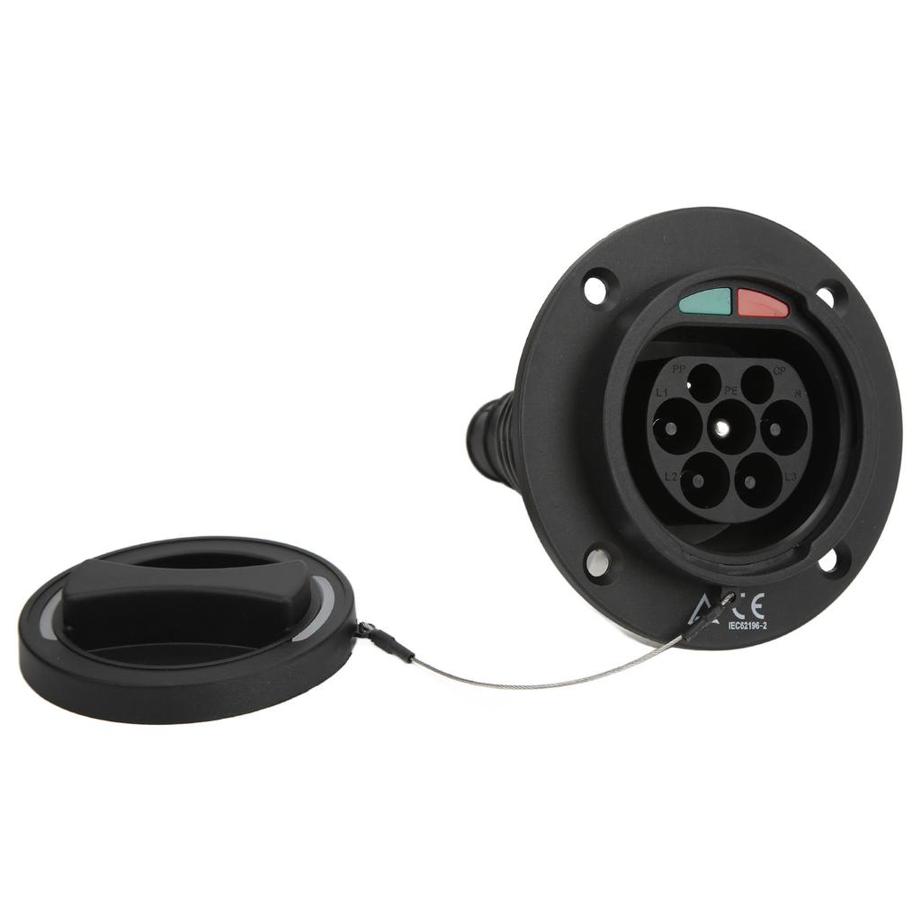 IEC 62196‑2 Type 2 EV Charging Socket Single Phase  16 32A AC IP54 Waterproof Universal for Electric Vehicles