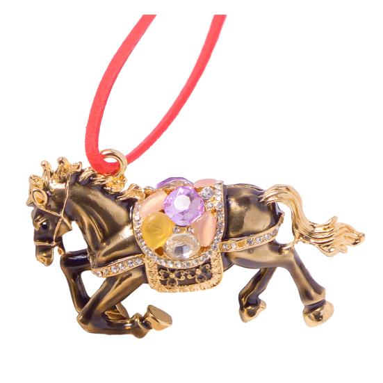 Лошадь Рождественское Украшение Стразы Декор Дерева Счастливое Животное Зодиака Тема Праздничное Праздничное Украшение