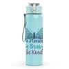 1PC Be Brave Be Kind Blue Butterfly 750ml Color Plastic Sports Water Bottle Leakproof Flip Straw Lid Suitable for Sports Office Home Use