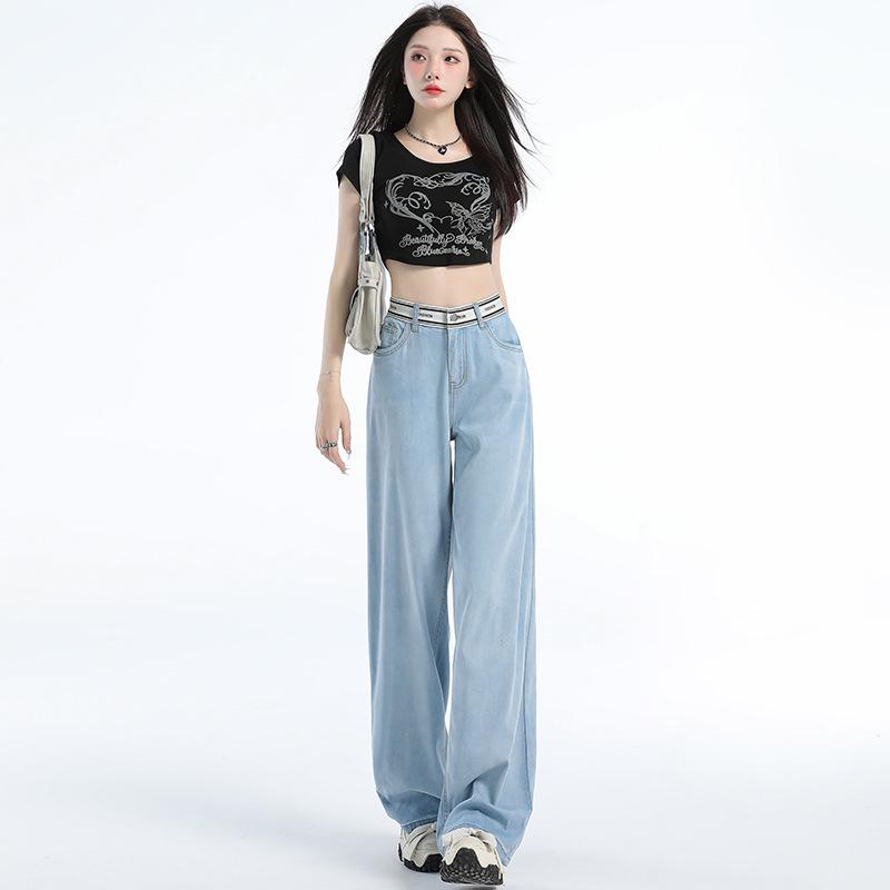 Женские джинсы Tencel Lyocell Wide-Leg: Ультратонкий, Свободный, Драпирующийся стиль для Весны/Лета 2026