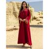 Women V-neck Design Robe Spring/Summer Fashion Ins New Dubai Embroidery Embroidery Morocco Dress Dress
