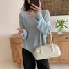 Hollow Sequined Thin Knitted Sweater Women's Summer New Loose Long-sleeved Versatile Sunscreen Blouse Top