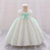 New Baby's First Birthday Dress: Infant Flower Bow Puffy Skirt Banquet Dress