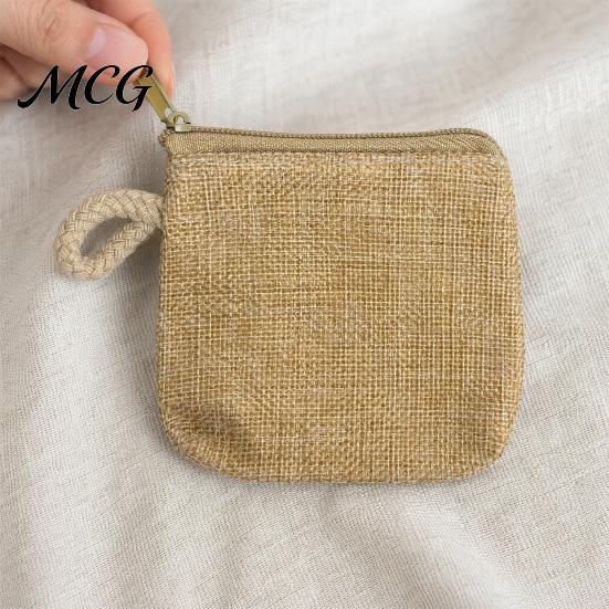 Hand Strap Coin Purse Women Purse, Fabric Mini Change Portable Small Japanese Casual Style Bag Zippered Pouch for Coins Cash Cards Lipstick