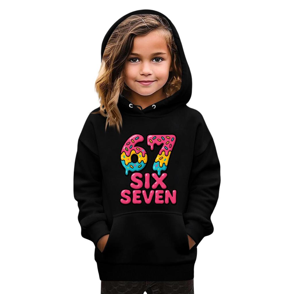Kids' Fashion Printed Pullover Casual Long-Sleeve Crewneck Hoodie Top