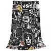 O-Oasis Rock Band Blankets Fleece Textile Decor Breathable Lightweight Thin Throw Blanket for Bedding Car Bedspread