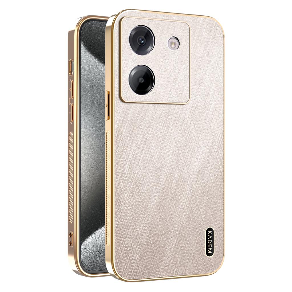 KADEM Чехол для Xiaomi Poco M7 Pro 5G Гальваническое покрытие Шелковистая текстура ПУ+ТПУ Задняя крышка телефона