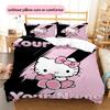 Custom Name,Girly Hello Kitty Pattern Bedding Home Decoration Birthday Gift ( 1 duvet cover + 2 pillowcase, without core),fan merchandise.