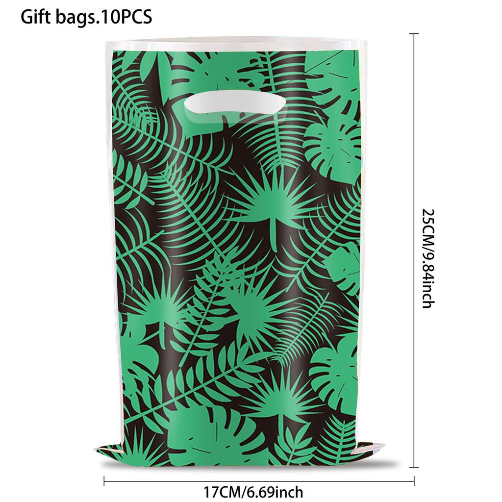 10-40 шт. Пакеты с ручками с животным принтом для возврата конфет на день рождения, детский подарок, пластиковый пакет для джунгли-вечеринки