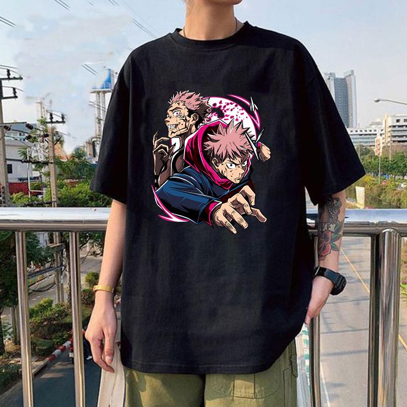 New Itadori Yuji Ryomen Sukuna Print T Shirt Unisex Casual Short Sleeve T-shirt Women Men Fashion Anime Graphic Print Tops Tees
