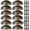 Set of 12 Retro Semicircular Iron Drawer Pulls, 82mm, for Home Cabinet Decoration.